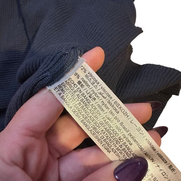 Zara Blue Ribbed Turtleneck Sheath Dress e - Picture 7 of 8